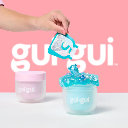 Exclusive Gui Gui Shimmer Deluxe Duo Pack, With 2 Iridescent Slimes, Pearl Bead Booster And 2 Glow-Up And Finishing-touch Sachets, Level Up Your Slimes With a Major GLOW-UP, Pink