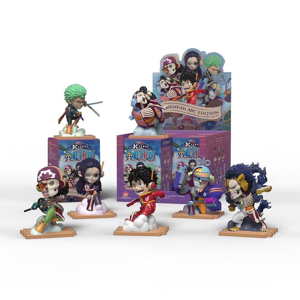 Mighty Jaxx XXRAY: One Piece Egghead Arc Series Part 1 | Sealed Tray of 6 - Contains No Duplicates | Blind Box Collectible Figurines