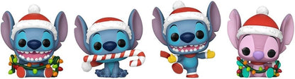 Funko Pocket Pop! Stitch Holiday - 4 Pack Tree Box - Lilo and Stitch - Keychain - Neuartiger Schlüsselanhänger - Vinyl-Minifigur Zum Sammeln - Strumpffüller - Geschenkidee - Offizielle Handelswaren