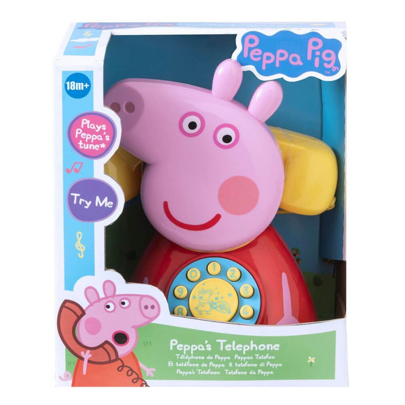 Peppa Pig Peppa Pig speelgoedtelefoon voor kinderen, officiële Peppa Big, roze en rood, batterijen inbegrepen (CyP Brands