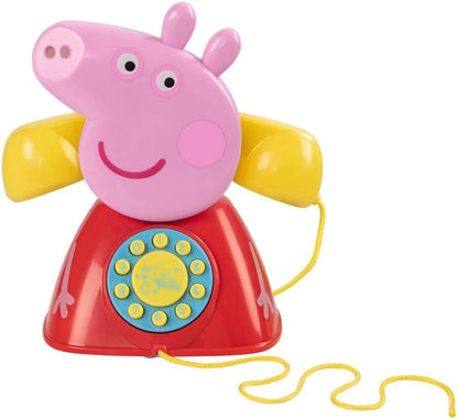 Peppa Pig Peppa Pig speelgoedtelefoon voor kinderen, officiële Peppa Big, roze en rood, batterijen inbegrepen (CyP Brands