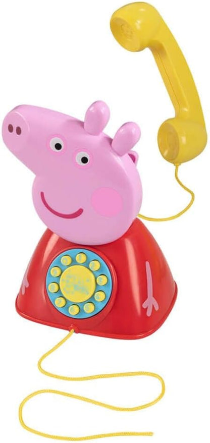 Peppa Pig Peppa Pig speelgoedtelefoon voor kinderen, officiële Peppa Big, roze en rood, batterijen inbegrepen (CyP Brands