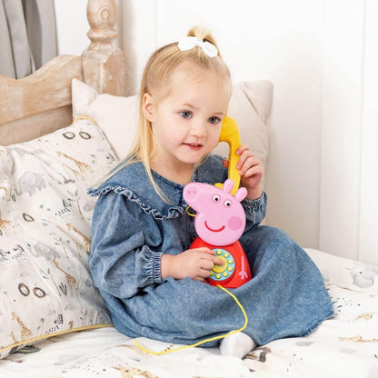 Peppa Pig Peppa Pig speelgoedtelefoon voor kinderen, officiële Peppa Big, roze en rood, batterijen inbegrepen (CyP Brands