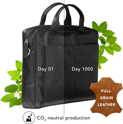 dbramante1928 Amalienborg Laptop Bag, Black | Handcrafted Full-Grain Leather, Fits up to 15 inch Laptops (2nd Gen