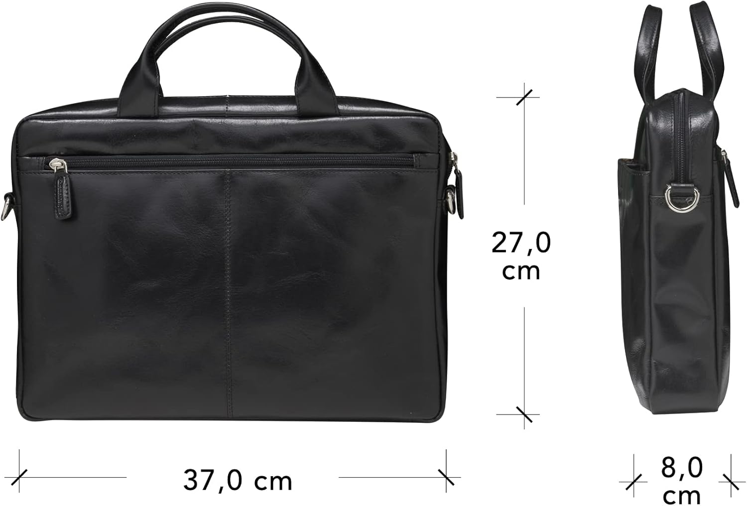 dbramante1928 Amalienborg Laptop Bag, Black | Handcrafted Full-Grain Leather, Fits up to 15 inch Laptops (2nd Gen