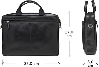 dbramante1928 Amalienborg Laptop Bag, Black | Handcrafted Full-Grain Leather, Fits up to 15 inch Laptops (2nd Gen