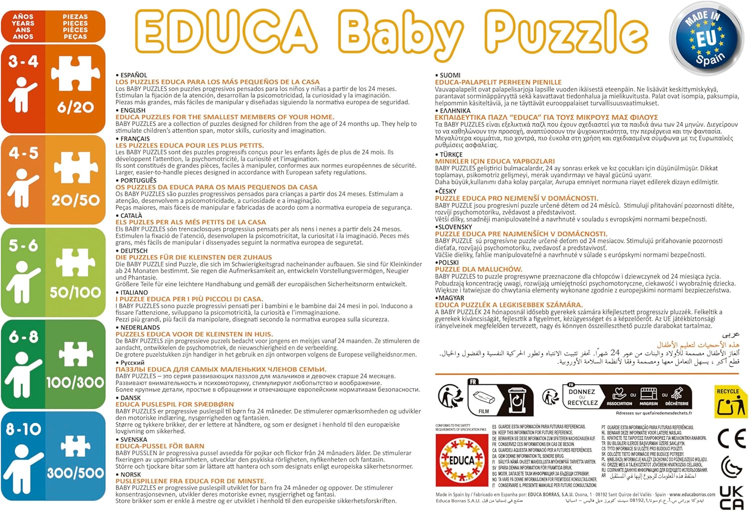 Educa 17573 12 maanden dieren puzzel