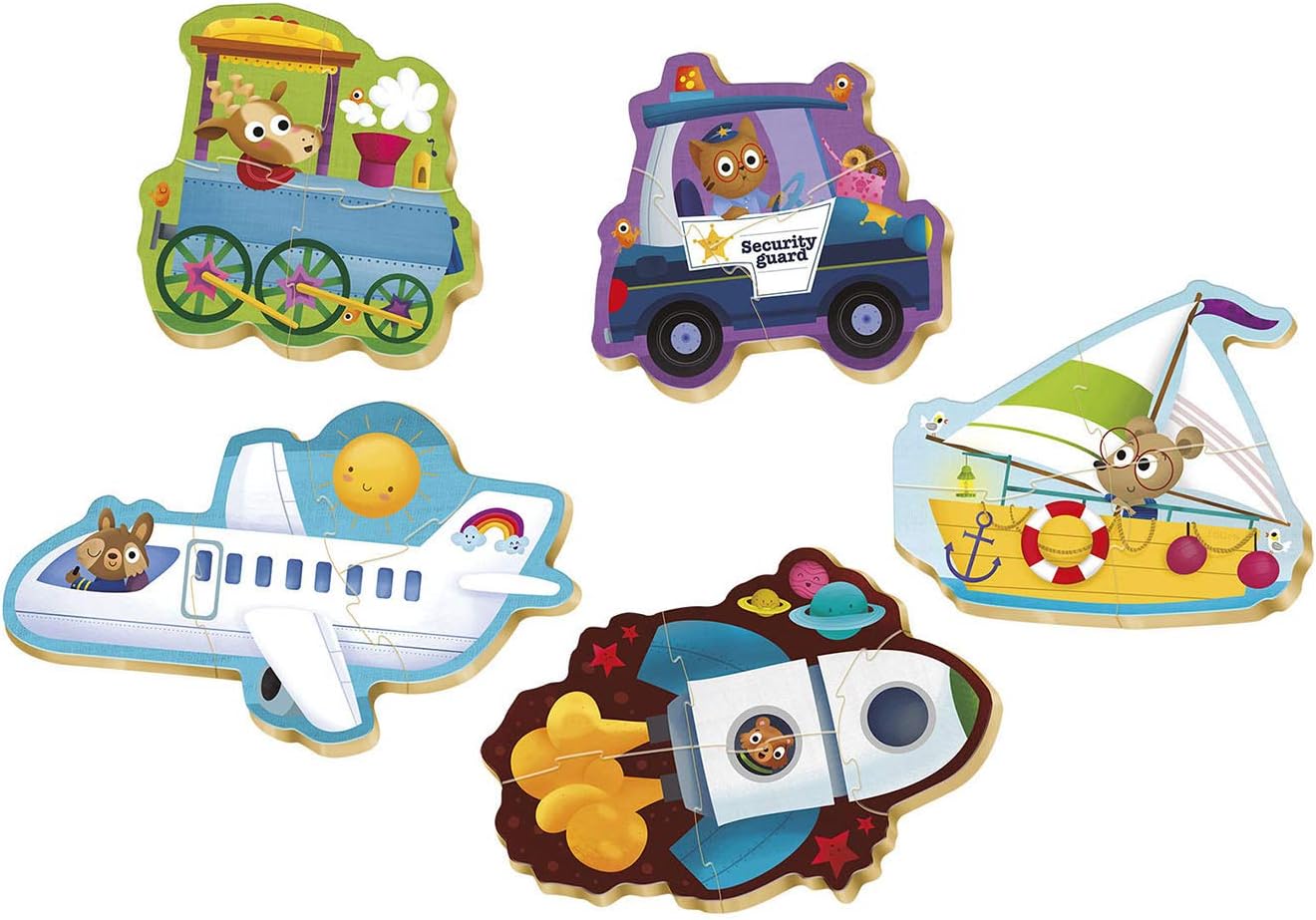 Educa - Verkeersmiddel, babypuzzelset met 5 puzzels voor kinderen vanaf 24 maanden (18059