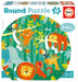 Educa Ronde junglepuzzel voor kinderen, diameter 48 cm, 28 delen en 3 afneembare dieren met speciale stans, grote onderdelen, gemakkelijk te hanteren en te monteren, vanaf 3 jaar (18906