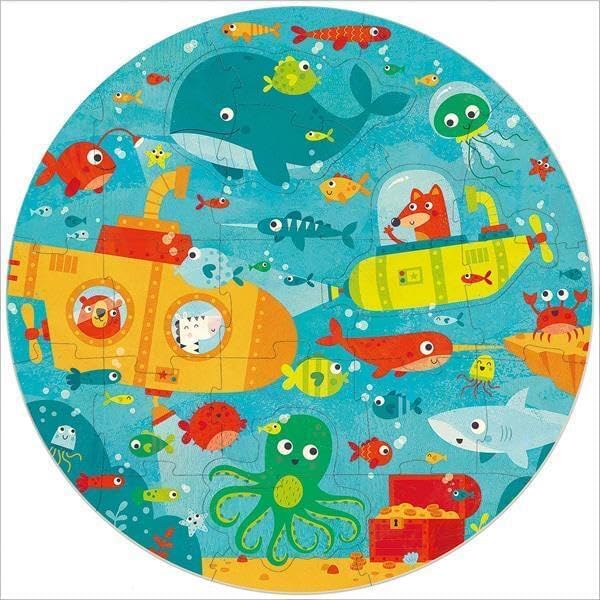 Educa Ronde puzzel onder de zee, voor kinderen, 28 delen, vanaf 3 jaar (18907