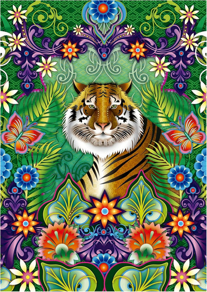 Educa - Bengaalse tijger, Catherina Estrada | puzzel met 500 delen voor volwassenen, afmetingen: 34 x 48 cm, inclusief Cola Fix puzzel vanaf 11 jaar (19912