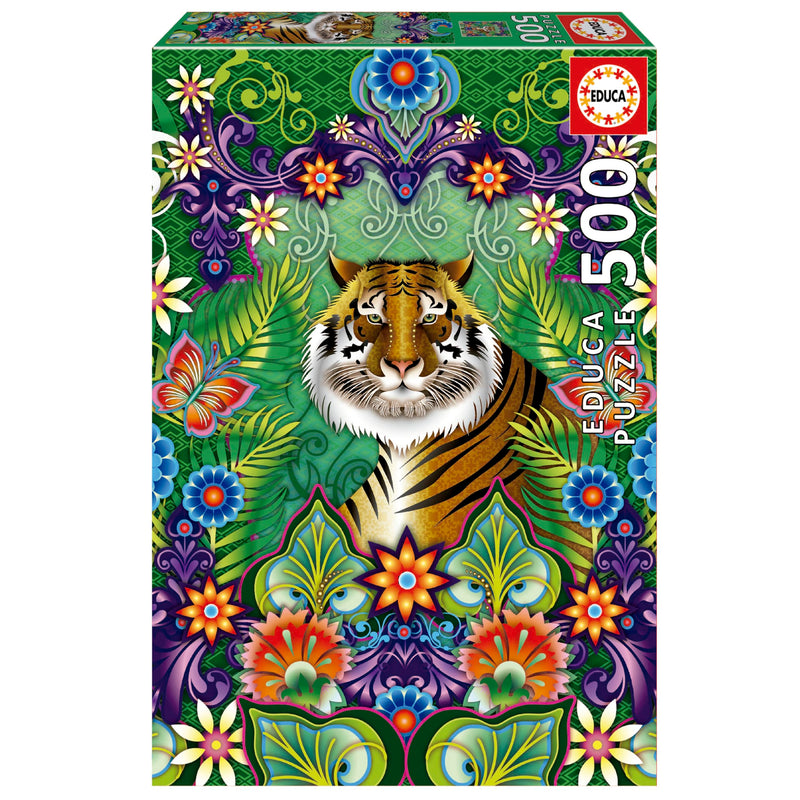Educa - Bengaalse tijger, Catherina Estrada | puzzel met 500 delen voor volwassenen, afmetingen: 34 x 48 cm, inclusief Cola Fix puzzel vanaf 11 jaar (19912