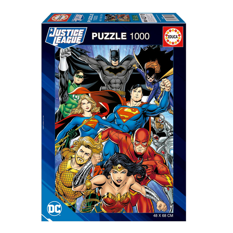 Educa - Justice League DC Comics | puzzel 1000 stukjes voor volwassenen, afmetingen: 48 x 68 cm, incl. Cola Fix puzzel vanaf 14 jaar (19935