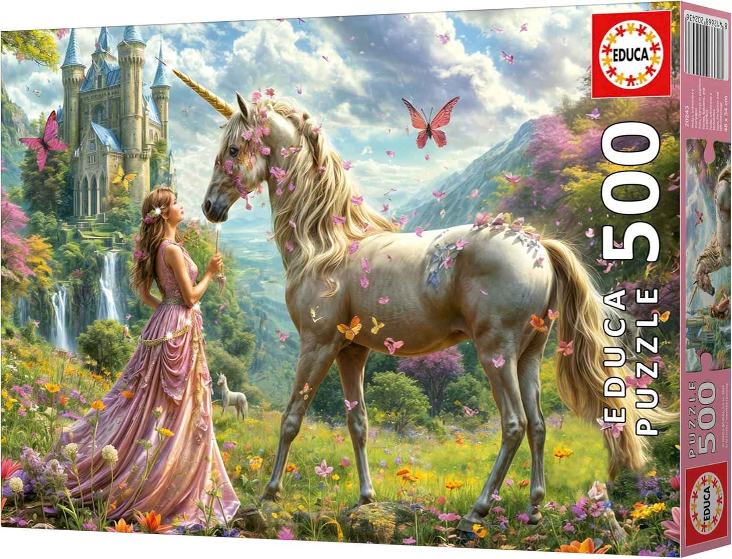 Educa - Puzzel 500 stukjes voor Volwassenen | Eenhoorn Feeën Vlinders Afmetingen: 48 x 34 cm. Vanaf 11 Jaar (20243