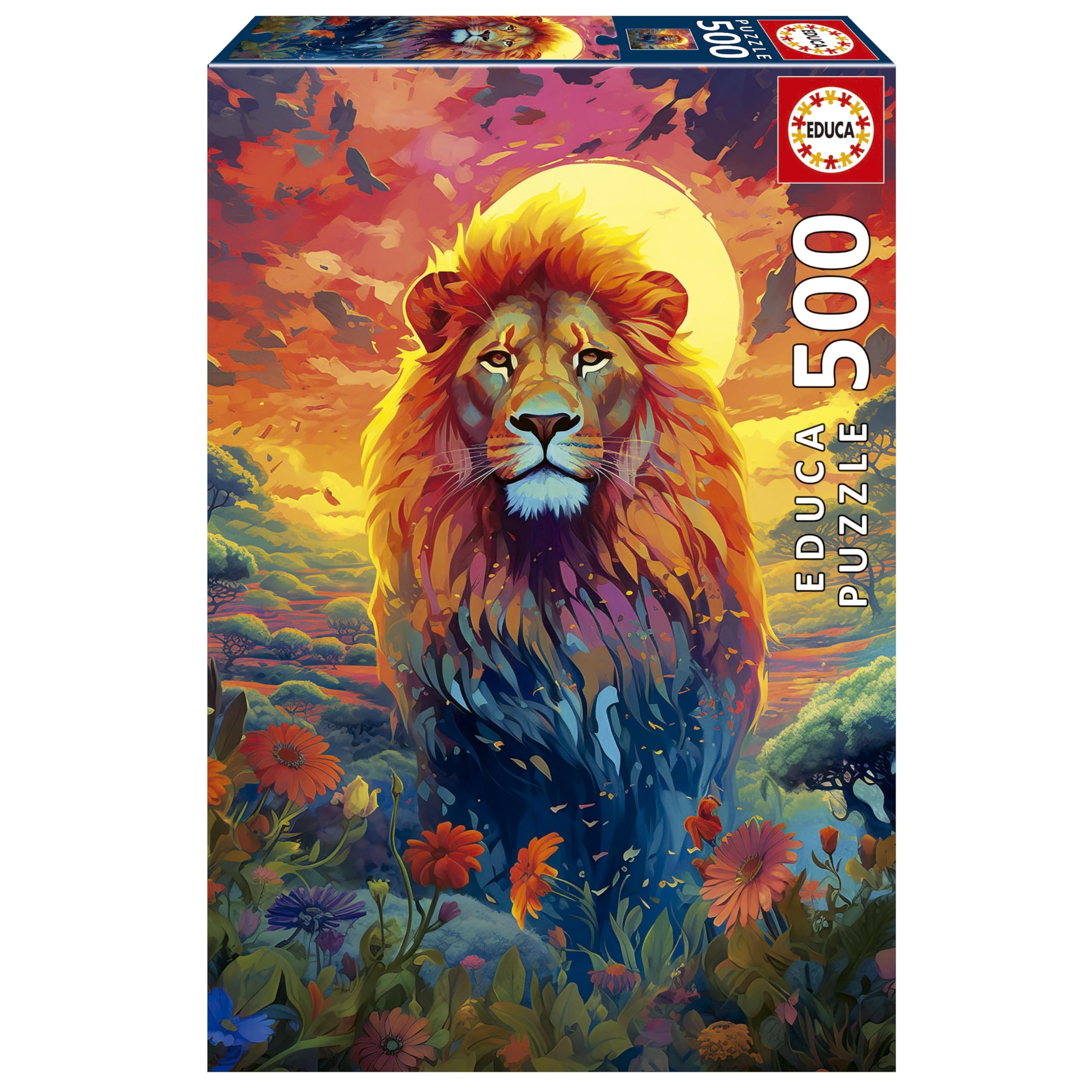Educa - Puzzel 500 stukjes voor volwassenen | Majestueuze blik van de leeuw. Afmetingen: 34 x 48 cm. Vanaf 11 jaar (20261