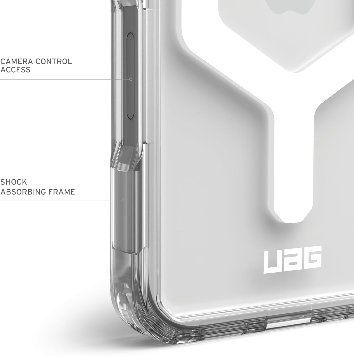 URBAN ARMOR GEAR UAG Designed for iPhone 16 Case 6.1" Plyo - Compatible with MagSafe Charging Rugged Slim Anti-Yellowing Transparent Clear Shockproof Military Grade Protective Cover, Ice/White