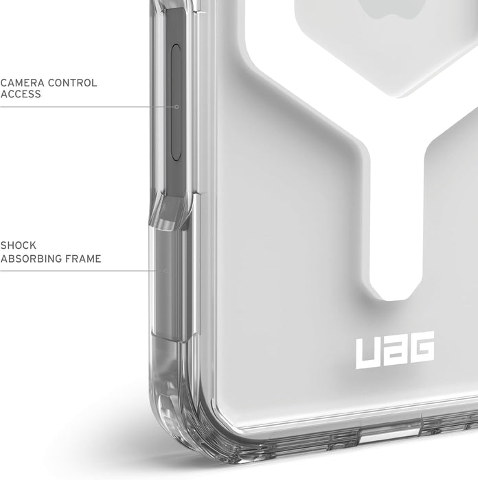 URBAN ARMOR GEAR UAG Designed for iPhone 16 Case 6.1" Plyo - Compatible with MagSafe Charging Rugged Slim Anti-Yellowing Transparent Clear Shockproof Military Grade Protective Cover, Ice/White