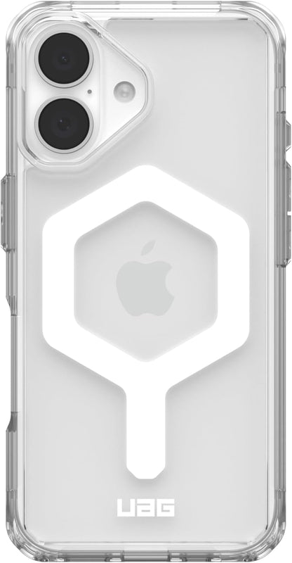URBAN ARMOR GEAR UAG Designed for iPhone 16 Case 6.1" Plyo - Compatible with MagSafe Charging Rugged Slim Anti-Yellowing Transparent Clear Shockproof Military Grade Protective Cover, Ice/White