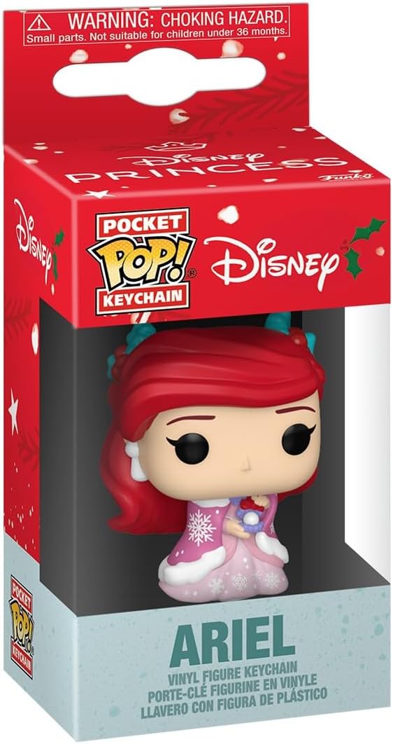 Funko Pop! Keychain: Princess Holiday - Ariel - Disney Princesses - Principesse Disney - Mini Figura in Vinile da Collezione Novità Portachiavi - Riempitivi per Calze - Idea Regalo - Minifigure