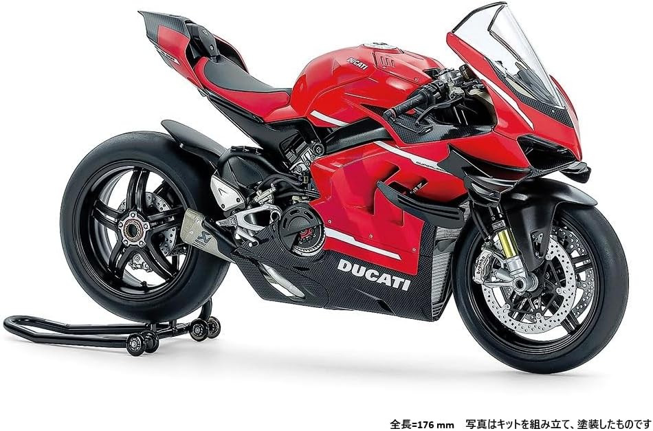 Tamiya 14143 1:12 Ducati Superleggera V4 with Racing Kit - Faithful Replica, Plastic Kit, Crafts, Model Kit, Assembly, Unpainted, Multicoloured, Motorcycle Kit
