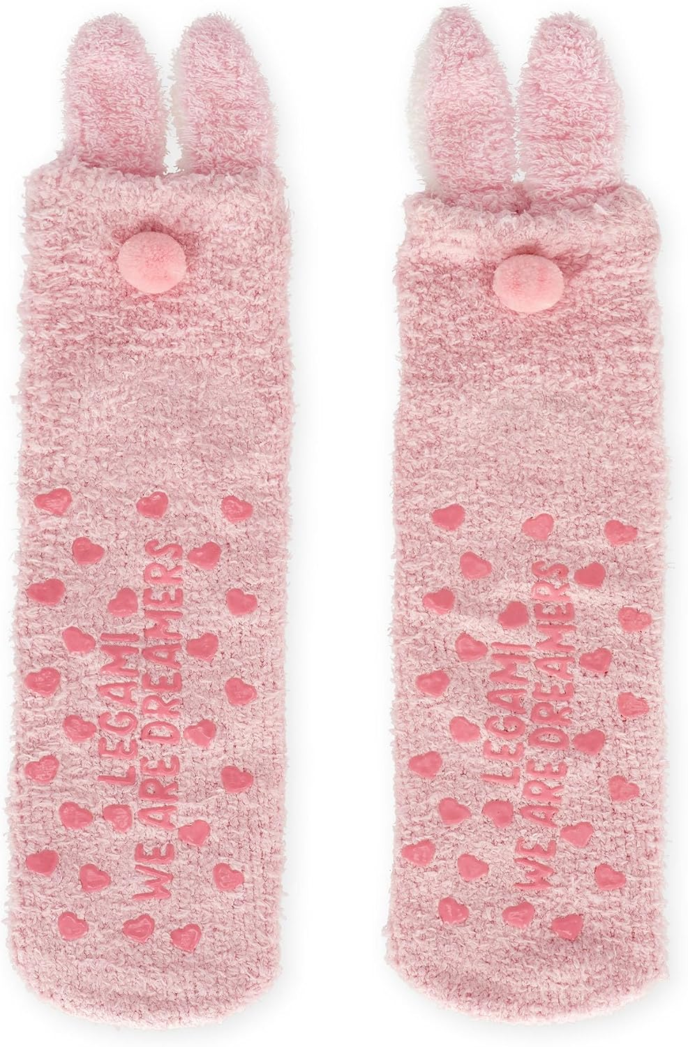 Legami - It's A Match Bunny Non-Slip Claze Kids Socks Fluffy Socks Size 35-42, pink, 35-46
