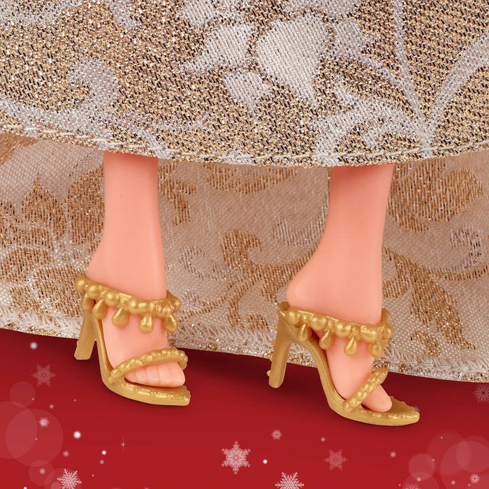 Barbie Holiday Barbie Blonde Signature Black Pretend Doll House Pretend Play 6 Years and Up Gold JBH95