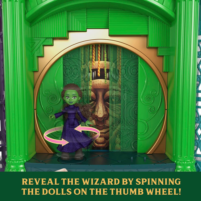 Mattel Universal Pictures’ Wicked Emerald City Playset with Glinda & Elphaba Small Dolls, 5 Play Spaces & 15 Accessories, Inspired by the Movie, JFM22