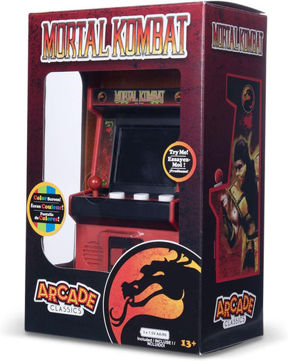 Basic Fun Arcade Classics Mini Mortal Kombat – Retro Handheld Game with Joystick, Full-Colour Screen & Classic Sound Effects – Batteries Included