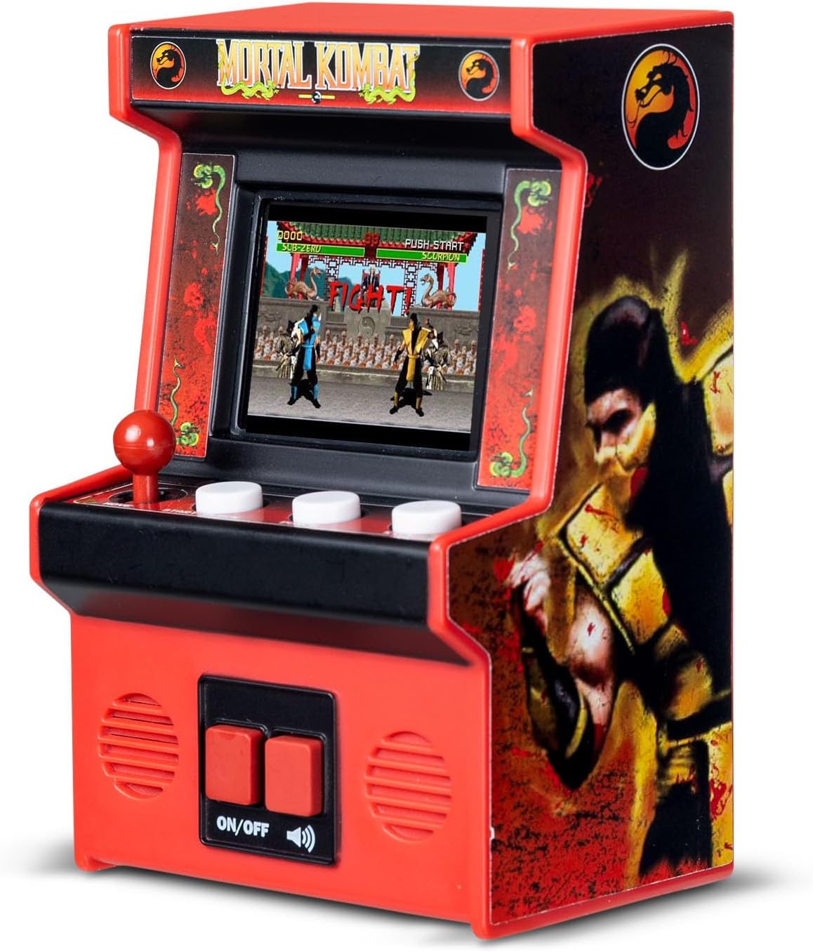 Basic Fun Arcade Classics Mini Mortal Kombat – Retro Handheld Game with Joystick, Full-Colour Screen & Classic Sound Effects – Batteries Included