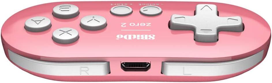 8Bitdo Zero 2 Bluetooth Gamepad Keychain Sized Mini Controller for Switch, Windows, Android, macOS & Raspberry Pi(Pink Edition