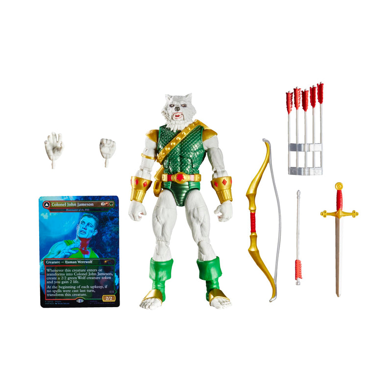 Marvel Legends Series Magic: The Gathering Man-Wolf, Spider-Man Action Figure plus Exclusive Foil Trading Card