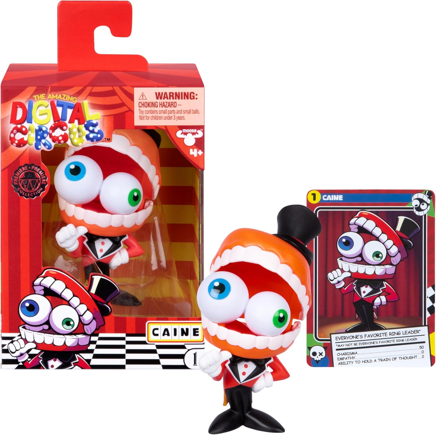 Officially Licensed Caine Vinyl Figure, Quality 4"/10.1 CM Boxed Collectible Figure with Yapping Jaw and Collector Card, 4 Vinyl Figures to Collect in Premier Collection