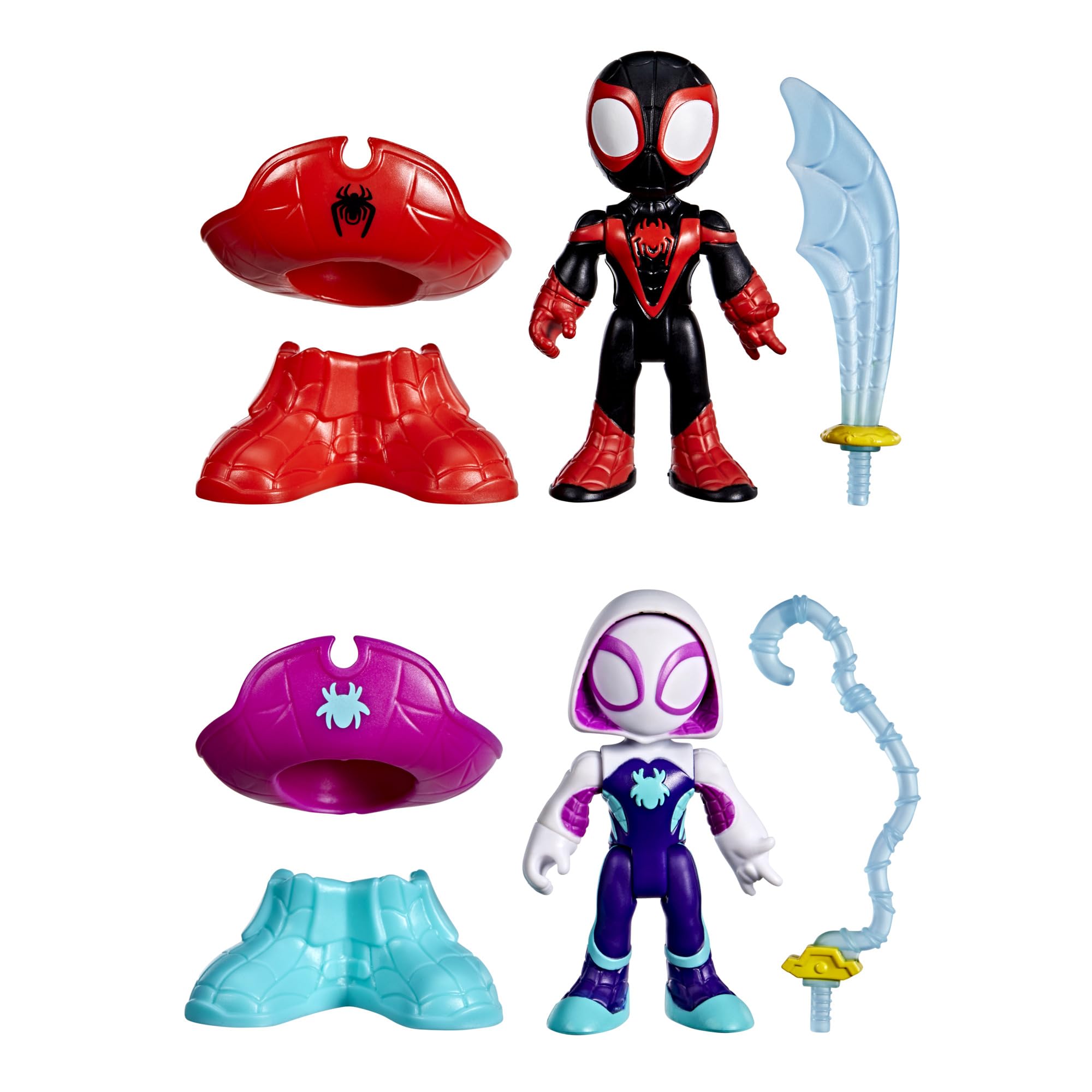 Spidey and his Amazing Friends Marvel Water-Webs Pirate Miles 'Spin' Morales & Pirate Ghost-Spider Toys, Black