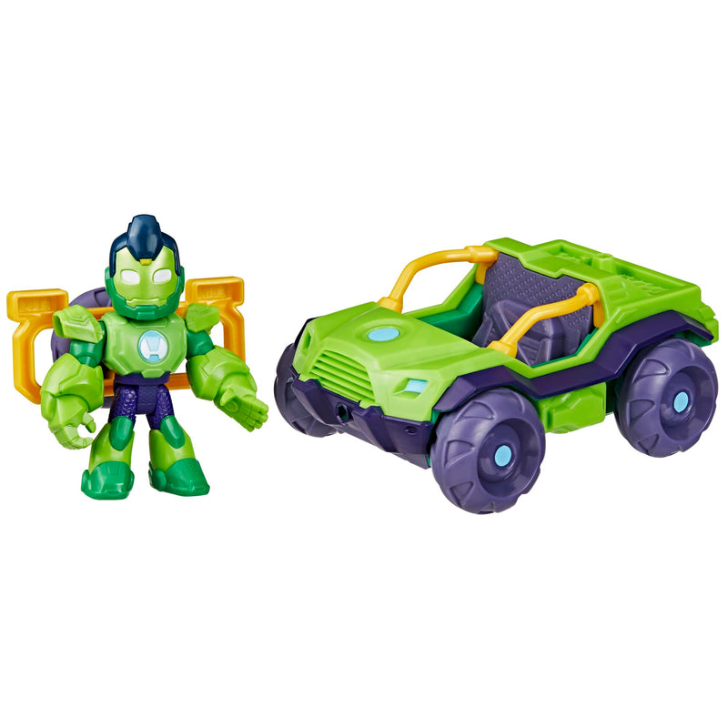 Iron Man and His Awesome Friends Marvel Iron Hulk Action Figure & Toy Vehicle, Green