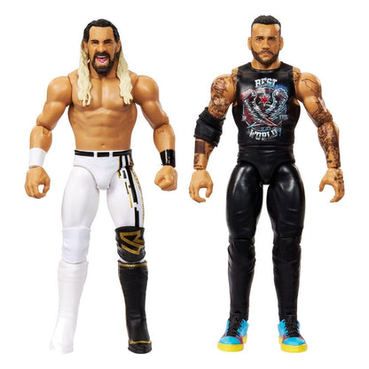 WWE CM Punk V Seth Freakin Rollins Mattel Main Event Showdown 2 Pack Series 23 Wrestling Action Figure Toy 2025