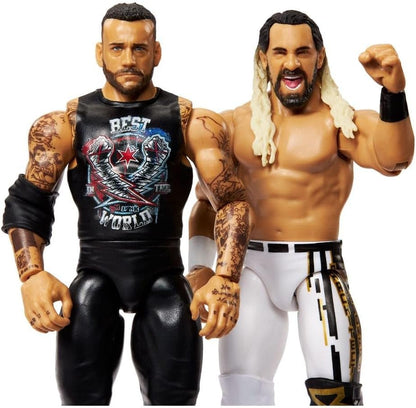 WWE CM Punk V Seth Freakin Rollins Mattel Main Event Showdown 2 Pack Series 23 Wrestling Action Figure Toy 2025