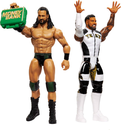 Mattel WWE Main Event Showdown Action Figures 2-Pack with Accessory, Series #23 Jey USO vs Drew McIntyre Collectible Set, 6-inch