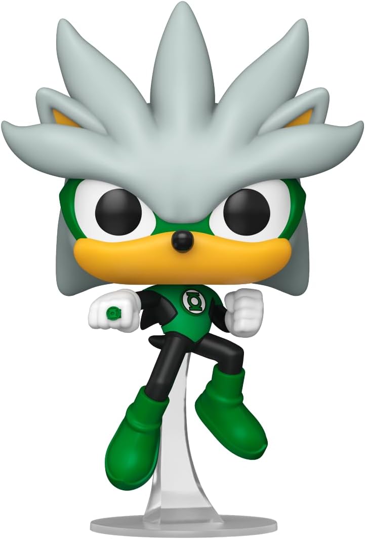 Funko Pop! Heroes: Justice League & Sonic - Silver/Green Lantern Hybrid/GL - Sonic + DC Comics - Vinyl-Sammelfigur - Geschenkidee - Offizielle Handelswaren - Spielzeug Für Kinder und Erwachsene