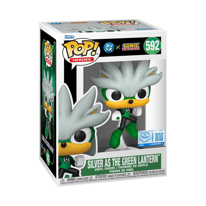 Funko Pop! Heroes: Justice League & Sonic - Silver/Green Lantern Hybrid/GL - Sonic + DC Comics - Vinyl-Sammelfigur - Geschenkidee - Offizielle Handelswaren - Spielzeug Für Kinder und Erwachsene