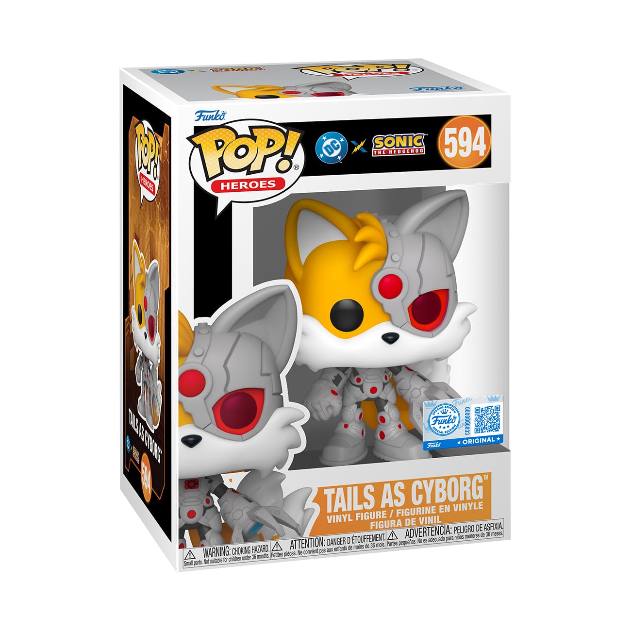 Funko Pop! Heroes: Justice League & Sonic - Tails as Cyborg - Sonic + DC Comics - Figurine en Vinyle à Collectionner - Idée de Cadeau - Produits Officiels