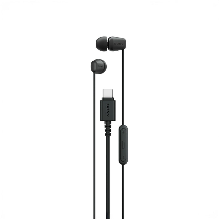 Sony IER-EX15C auricolari con cavo USB-C con microfono – leggeri adatti per Android, iPhone, laptop e PC – Cavo anti-groviglio, suono nitido – Perfetti per i viaggi e l'uso quotidiano – Nero
