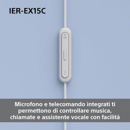 Sony IER-EX15C auricolari con cavo USB-C con microfono – leggeri adatti per Android, iPhone, laptop e PC – Cavo anti-groviglio, suono nitido – Perfetti per i viaggi e l'uso quotidiano – Nero