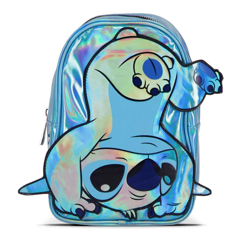 Disney Lilo & Stitch 3D Stitch-Blue Patch Shiny Mini Backpack (Mp733786Dny)