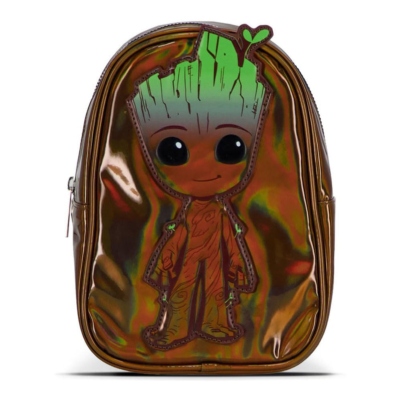 Marvel Comics Guardians Of The Galaxy 3D Baby Groot Patch Shiny Mini Backpack (Mp738754Iag)