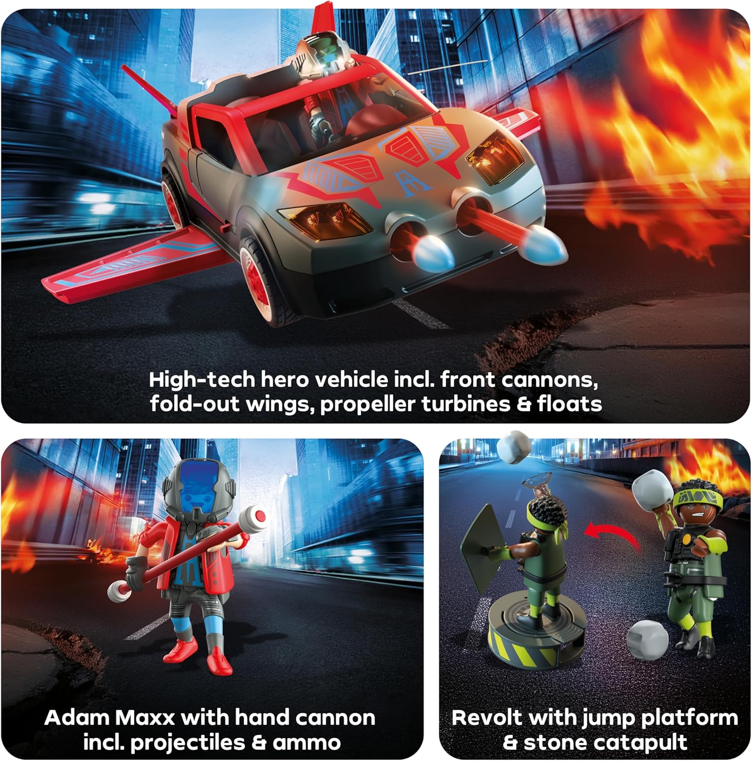 Playmobil - Heroes - Heroes multifunctional vehicle - Toy from 4 years - Gift for children - Versatile action vehicle - With shooting function and play figure - 71832