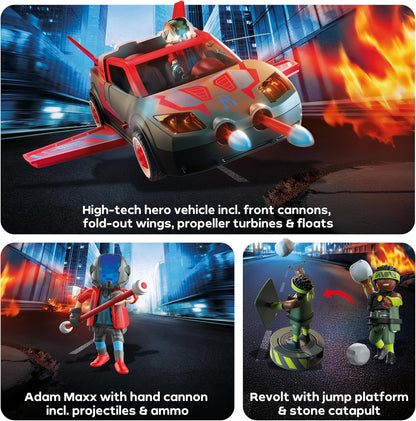 Playmobil - Heroes - Heroes multifunctional vehicle - Toy from 4 years - Gift for children - Versatile action vehicle - With shooting function and play figure - 71832