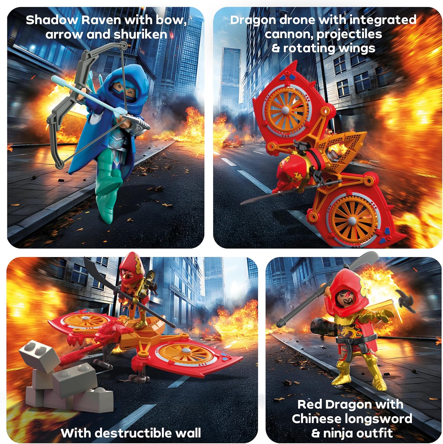 Playmobil - Heroes - Hero Drone vs Evil Ninja - Toy for ages 5+ - Gift for children - With drone and play figures for adventurous role play - 71833