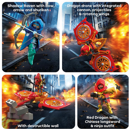 Playmobil - Heroes - Hero Drone vs Evil Ninja - Toy for ages 5+ - Gift for children - With drone and play figures for adventurous role play - 71833