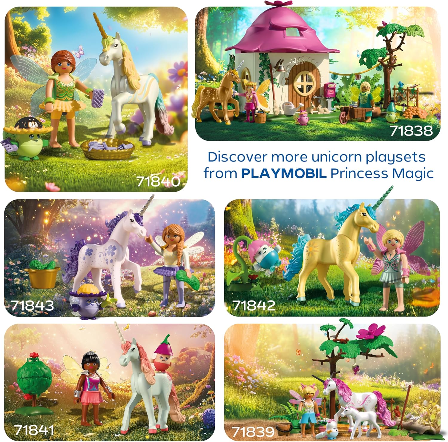 Playmobil | Magic Unicorns | Lucky Lavender Unicorn with Fairy | With adorable details and interchangeable accessories for children aged 4 and up | 71843