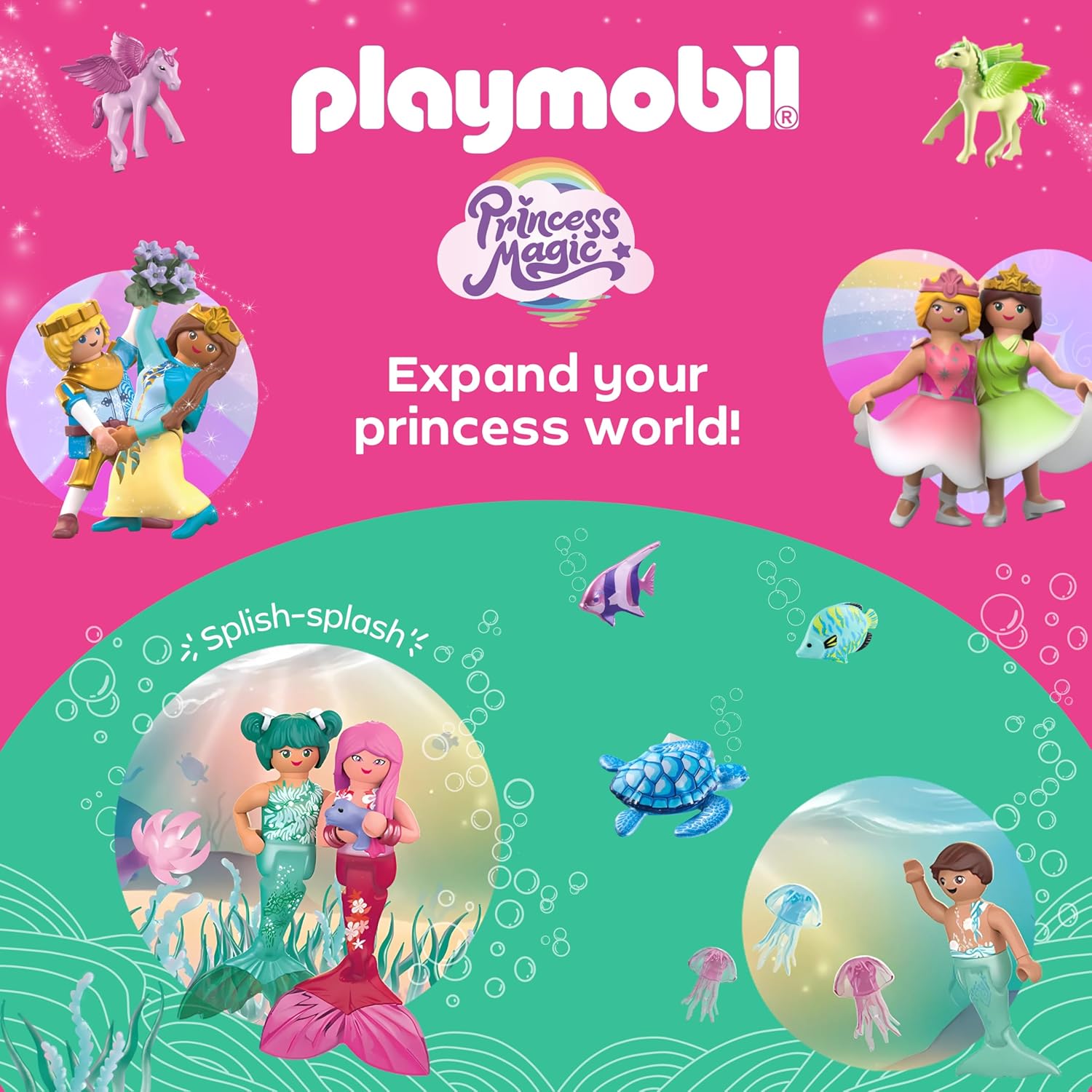Playmobil | Magic Unicorns | Lucky Lavender Unicorn with Fairy | With adorable details and interchangeable accessories for children aged 4 and up | 71843